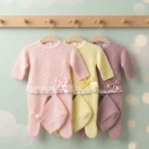 Conjunto polaina jersey calado y capota hilo RF/1013