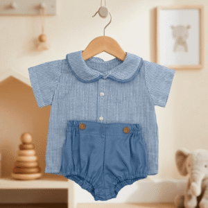 Cubre pañal camisa raya azulado M/corta MASAN BEBÉ