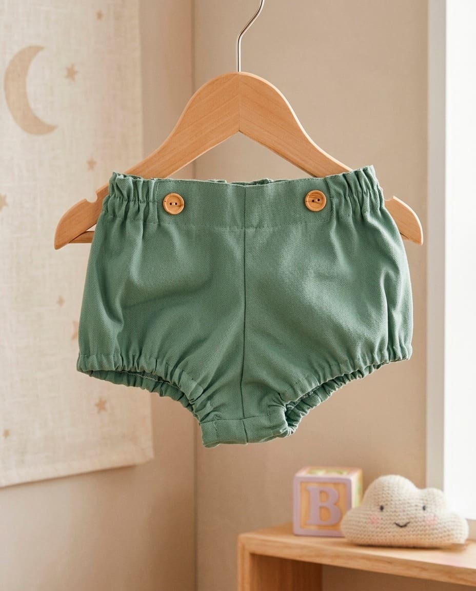 Cubre pañal camisa vichy verde M/corta MASAN BEBÉ - Imagen 2