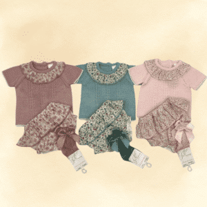 Conjunto jersey hilo cubre pañal estampado volante RF/330