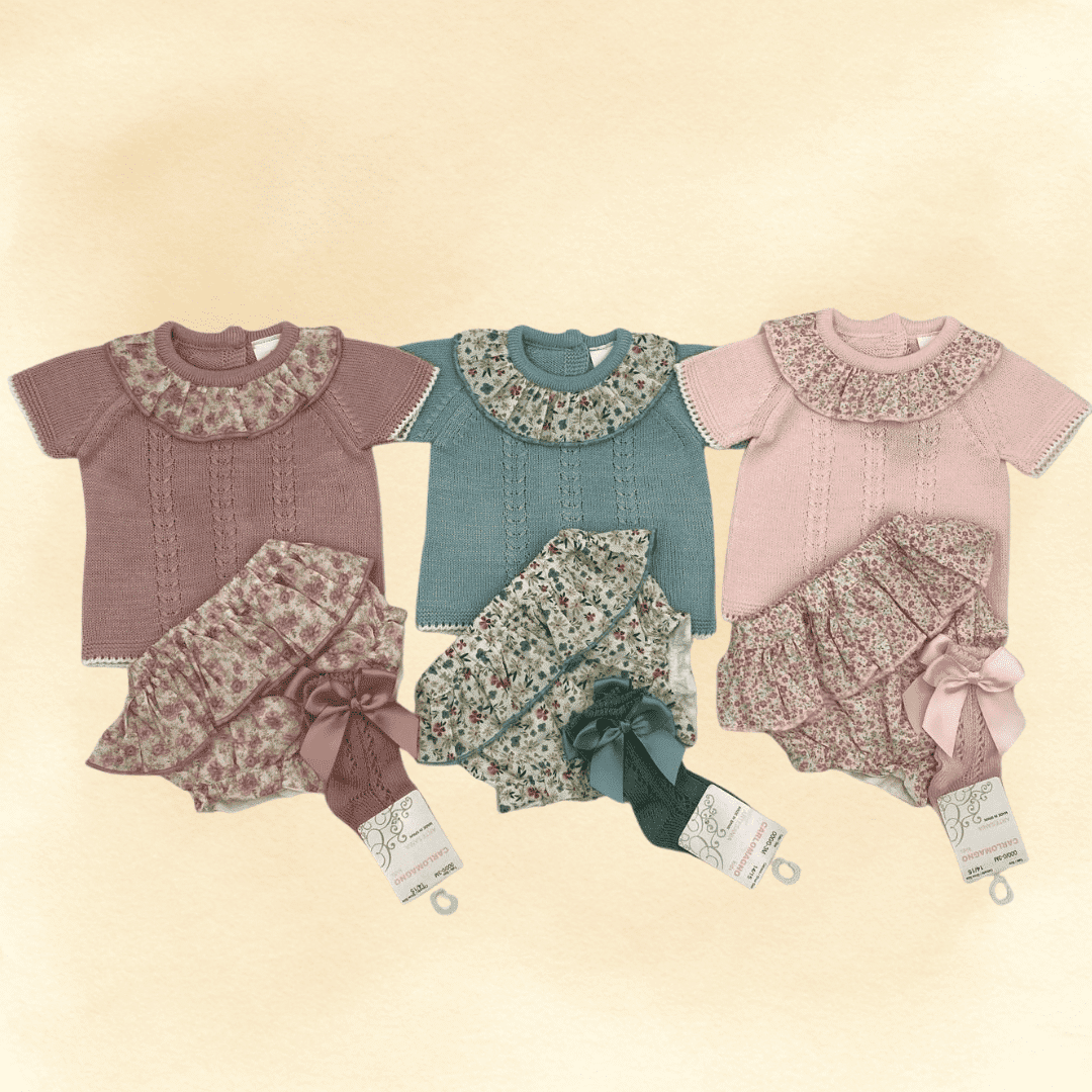Conjunto jersey hilo cubre pañal estampado volante RF/330