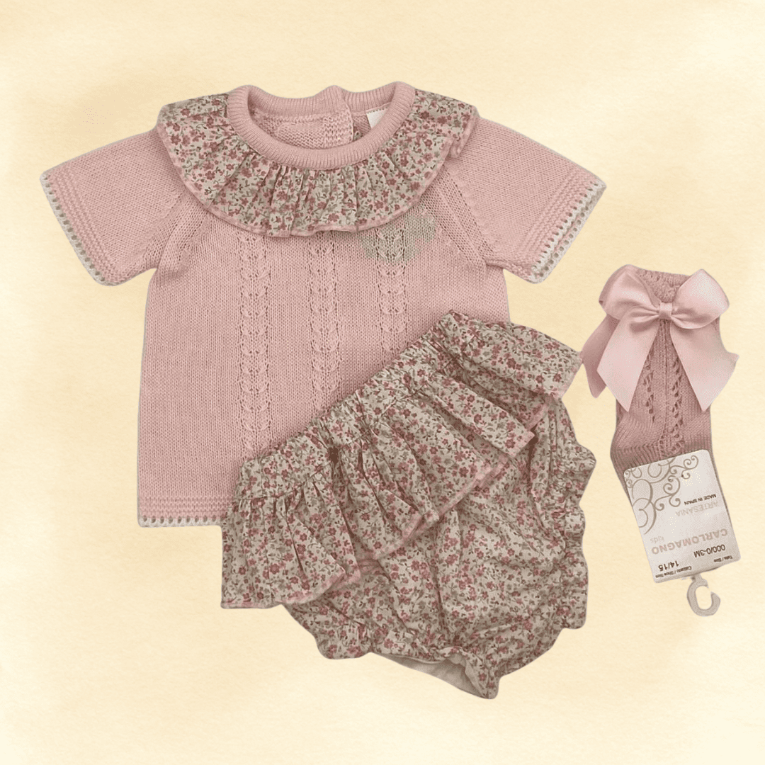 Conjunto jersey hilo cubre pañal estampado volante RF/330 - Imagen 2