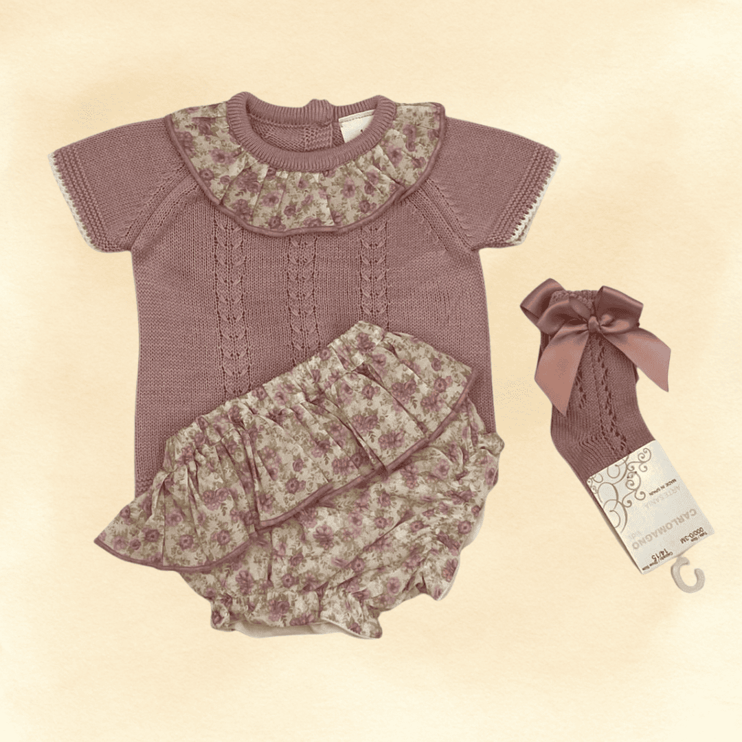 Conjunto jersey hilo cubre pañal estampado volante RF/330 - Imagen 3