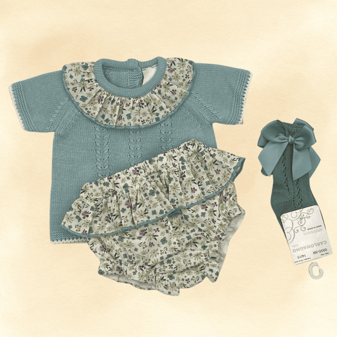 Conjunto jersey hilo cubre pañal estampado volante RF/330 - Imagen 4