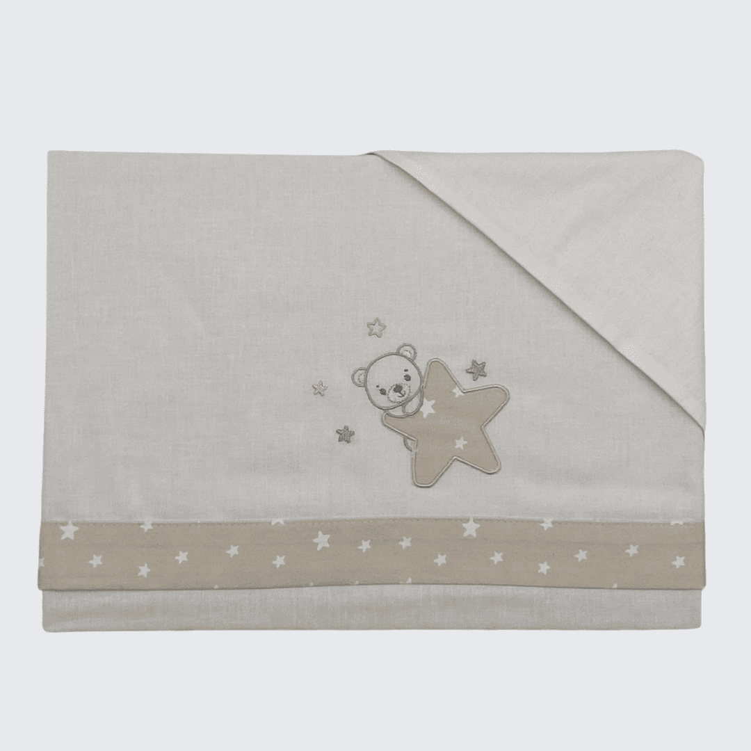 Juego minicuna algodón100% 50x80/90cm estrella oso DENENES - Imagen 4