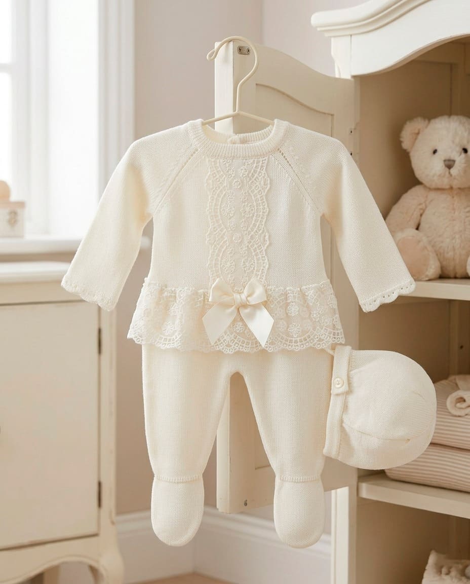 Conjunto hilo polaina capota jersey detalle encaje RF/8007 - Imagen 4