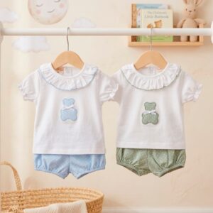 Conjunto algodón 100% dos piezas cuello volante RF/32438