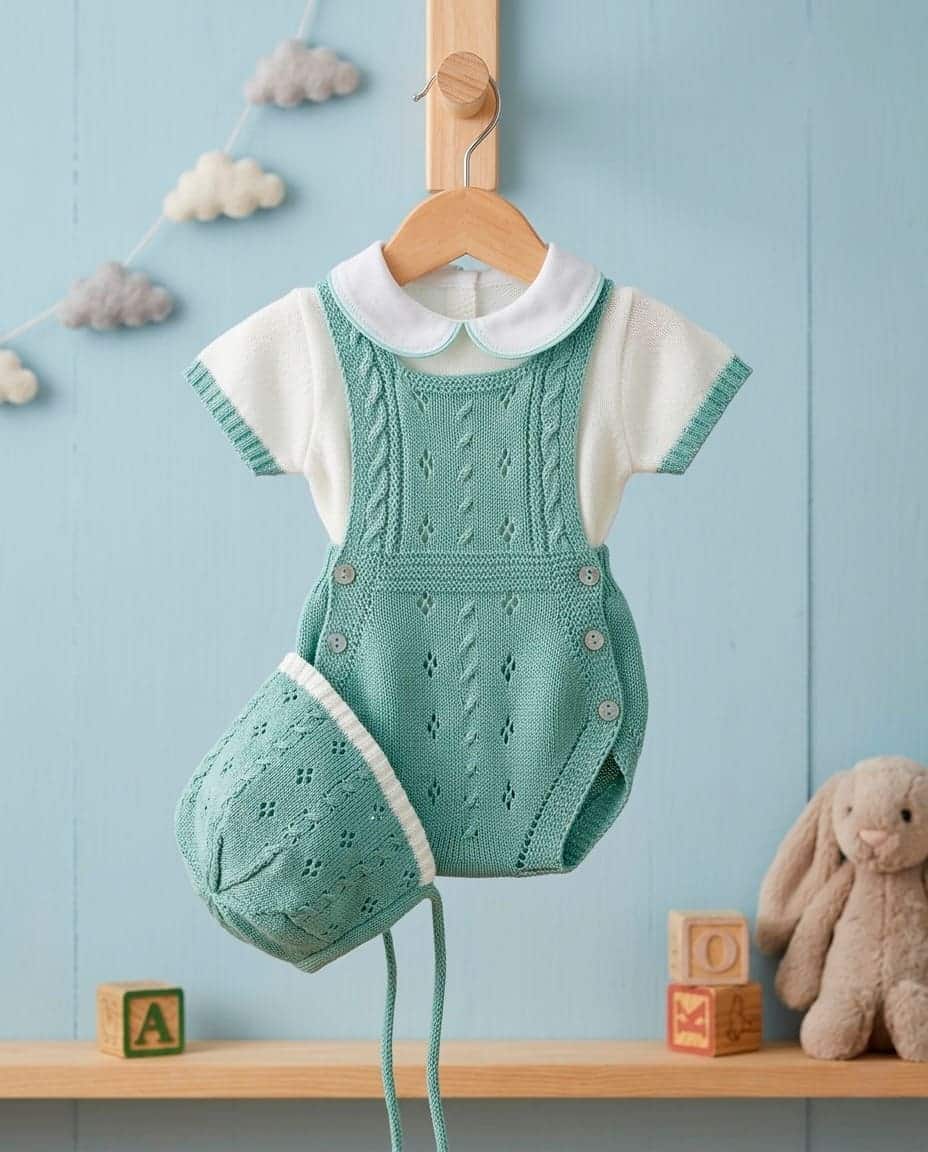 Peto-capota-hilo jersey M/corta cuello bebé RF/1876 - Imagen 6