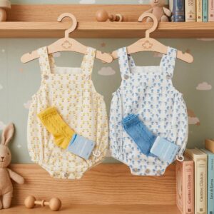 Pelele tiranta estampado patitos RF /1509 - Verde, Talla 3 meses