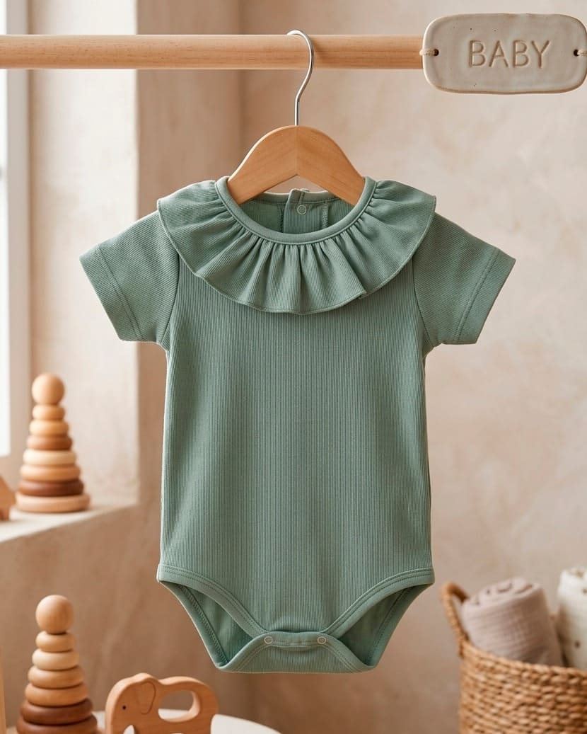 Body cuello volante M/C algodón 95% Elastano 5% RF/19121 - Imagen 4