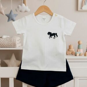 Conjunto algodón camiseta caballo y calzona