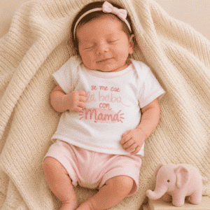 Pijama 0/1 mes frase se me cae la baba con mama algodón 100%