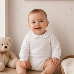 Body Plumeti algodón 100% M/larga cuello bebé BABIDU RF/1730