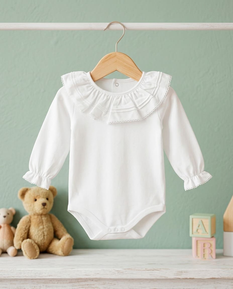 Body algodón 100% cuello volante M/Larga BABIDU RF/1173 - Imagen 3