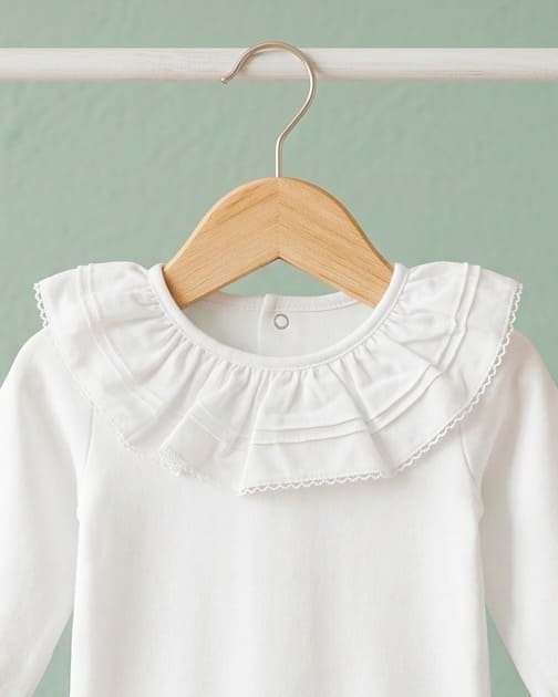 Body algodón 100% cuello volante M/Larga BABIDU RF/1173 - Imagen 2