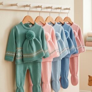 Conjunto lana polaina jersey gorro pompón RF/7010