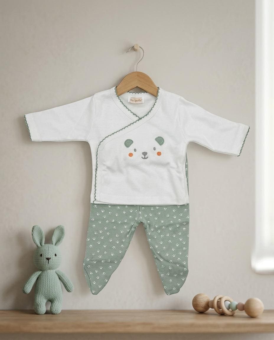 Conjunto algodón 100% camiseta cruzada y polaina RF33093 - Imagen 2