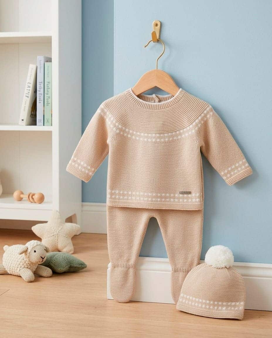 Conjunto lana jersey+polaina gorro pompón RF/2024 - Imagen 3