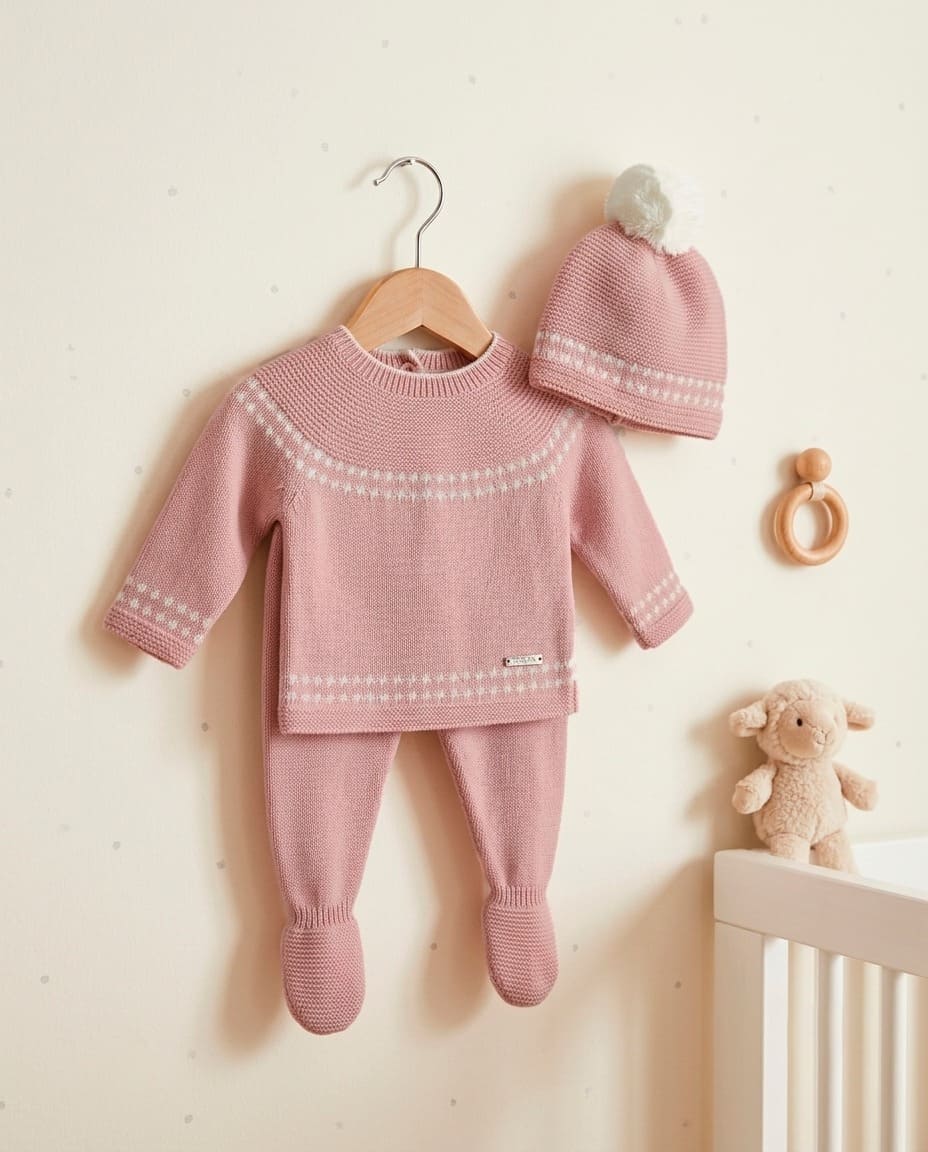 Conjunto lana jersey+polaina gorro pompón RF/2024 - Imagen 5