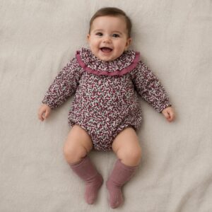 Pelele estampado flores cuello doble MASAN BEBÉ