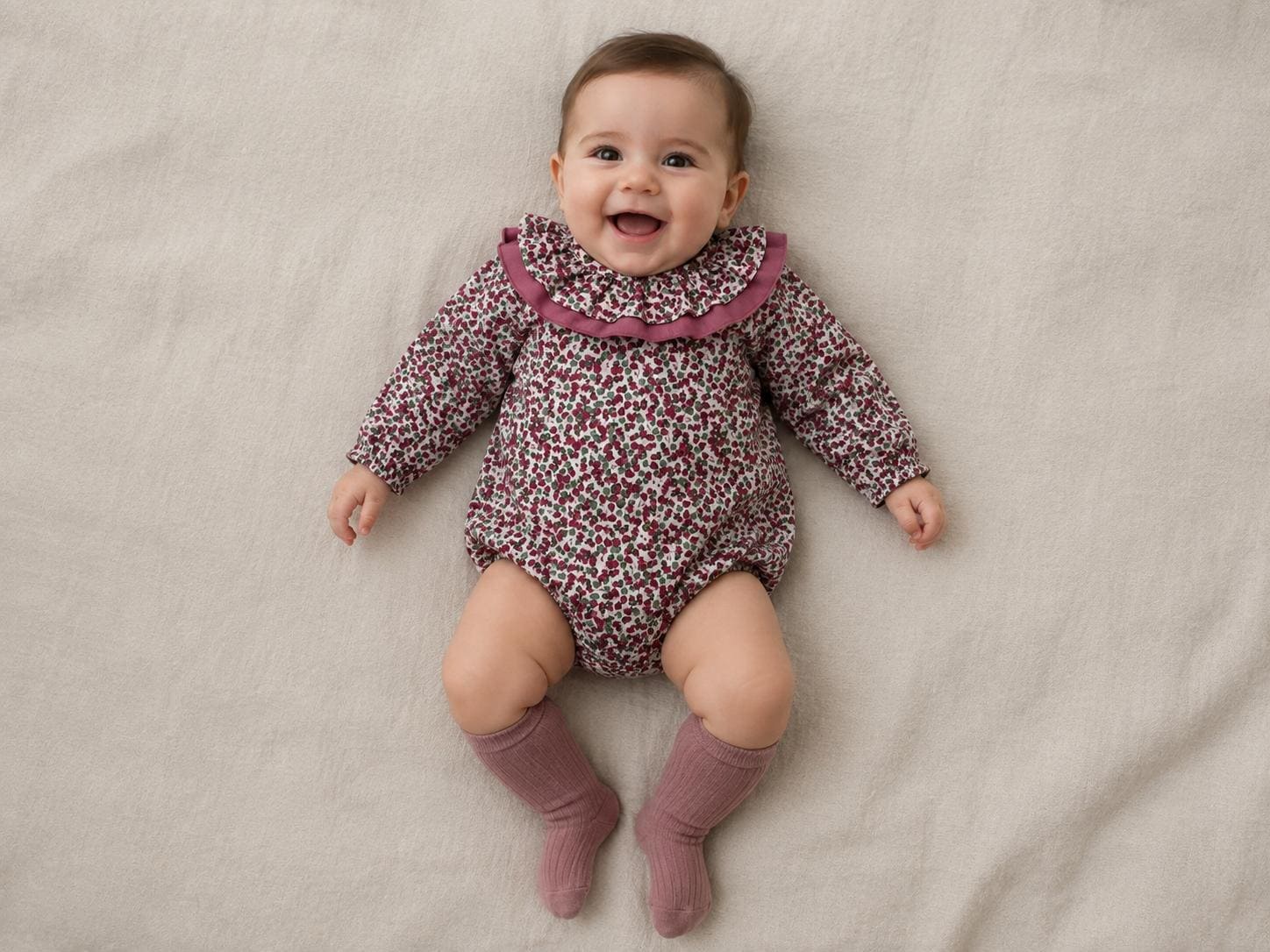 Pelele estampado flores cuello doble MASAN BEBÉ